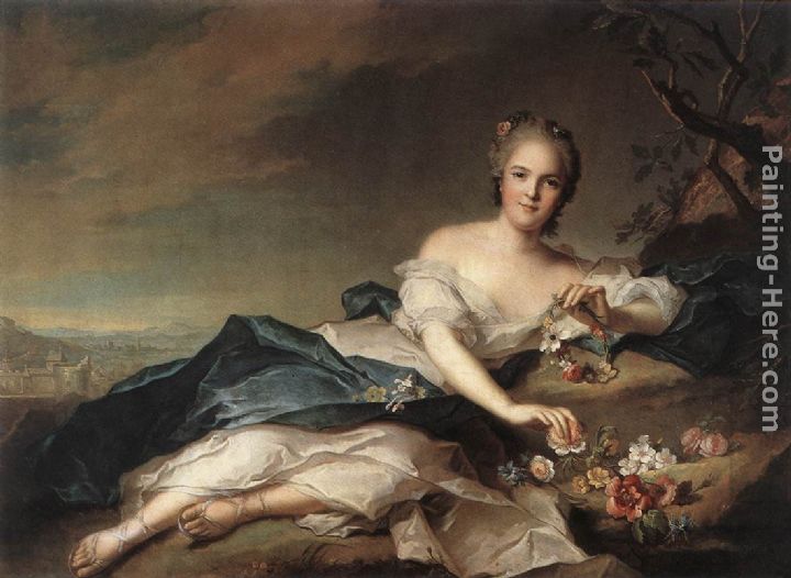 Marie Adelaide of France as Flora painting - Jean Marc Nattier Marie Adelaide of France as Flora art painting